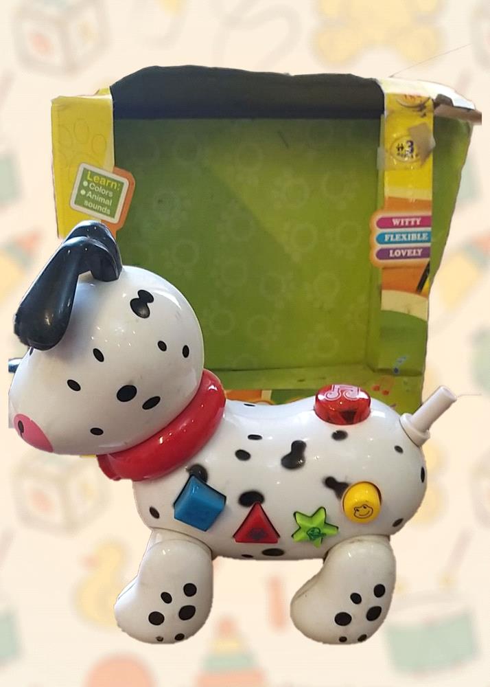 This adorable puppy is designed to be your childs new companion, offering engaging play and learning. With a simple press of a button, Little Fleck comes to life, teaching kids about colors and animal sounds in a playful way.

By interacting with Little Fleck, children learn to identify different colors and associate them with the corresponding buttons. They will also discover the delightful sounds that animals make, enhancing their auditory senses and language development.

Looking for a gift that is both entertaining and educational? Little Fleck is the perfect choice for birthdays and holidays!

Please note: Slight color variations may occur due to individual screen settings and photography. The product does not includes batteries.