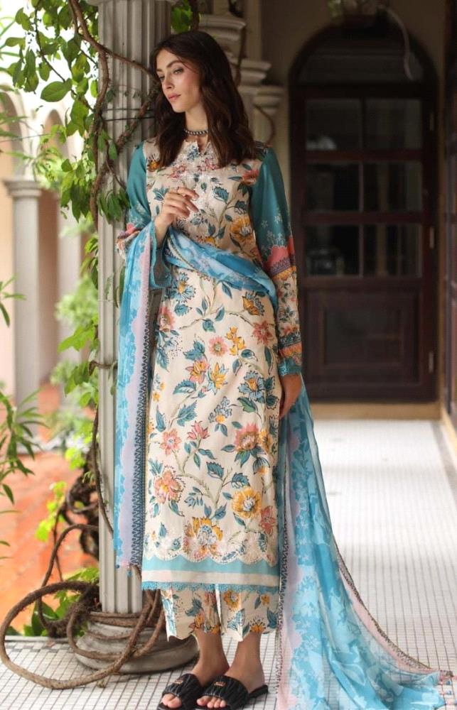Afreen premium 3-piece stitched ensemble designed for the modern woman who values grace and detail. The Chikankari lawn shirt is beautifully adorned with intricate embellishments, bringing a touch of luxury to your everyday wear.

It is paired with a printed trouser featuring delicate cutwork and lace finishing, creating a perfect blend of tradition and trend. The look is completed with a soft chiffon dupatta enhanced with lace, adding a graceful flow to the outfit. 

Size: Medium, Large

This outfit is ideal for festive occasions, family gatherings, or stylish casual wear.

Price: PKR 8500

Disclaimer: Actual product color may slightly vary due to lighting and screen resolution differences.