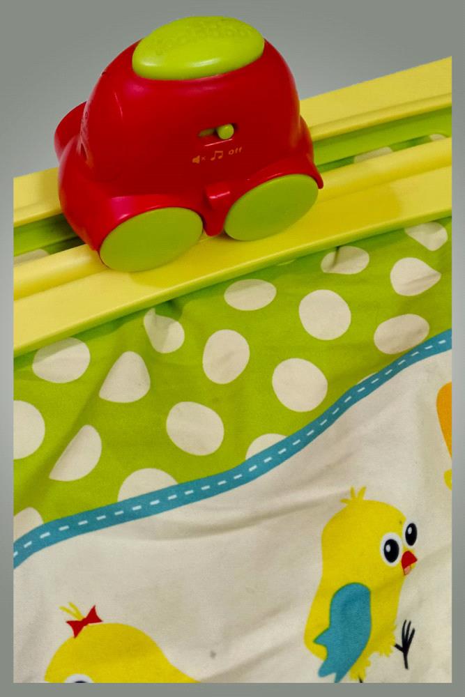 Delight your little one with this engaging musical play mat and travel gym, designed for endless hours of discovery. This vibrant mat features a soft, comfortable surface with colorful patterns and friendly animal characters, including cows, chickens, and a red car. The mat encourages tummy time and active play, helping to develop motor skills and sensory perception. It is lightweight and easy to fold, making it a perfect companion for travel or simply moving from room to room. The included travel gym bar adds extra fun with hanging toys and interactive elements, keeping your baby entertained and stimulated.

Disclaimer: Product color and size may vary slightly due to photographic lighting sources or your monitor settings.

Price: PKR 1800