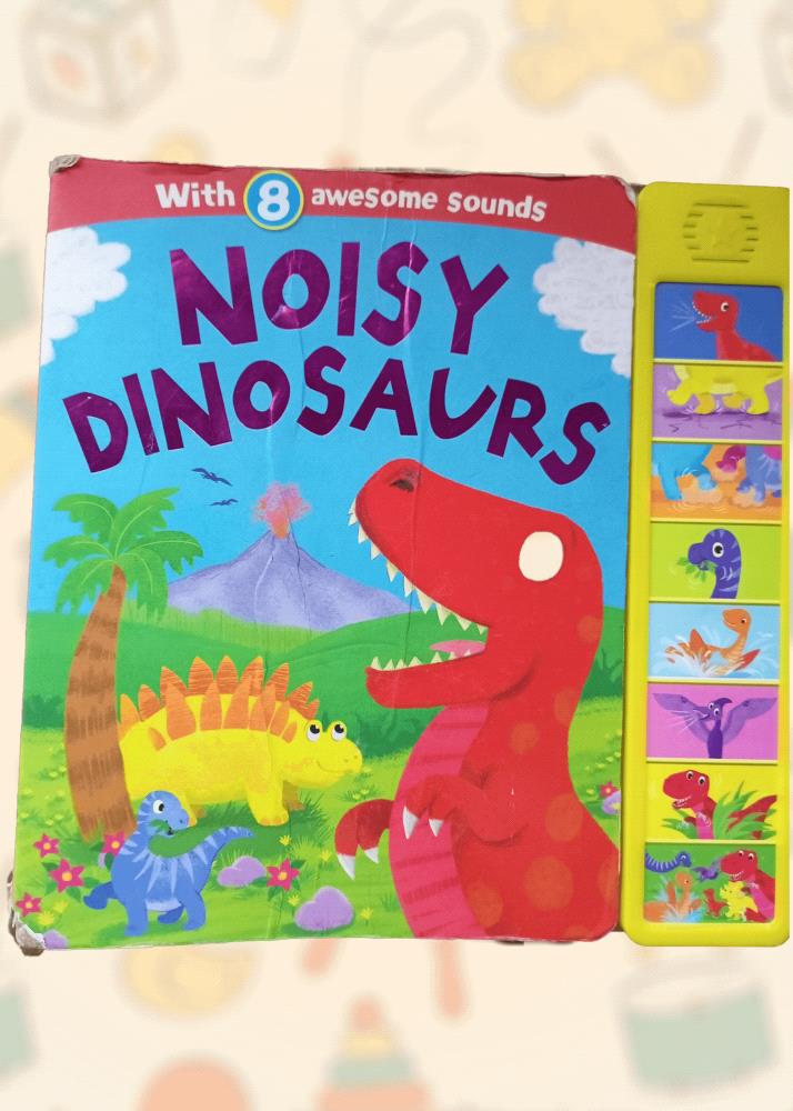 Introducing the Noisy Dinosaurs Sound Book, a delightful interactive toy for little dinosaur enthusiasts. This preloved book features 8 awesome sounds, bringing these prehistoric creatures to life.

This sound book is in excellent condition and includes all components. Its a fantastic opportunity to introduce your child to the world of dinosaurs while enjoying the benefits of preloved toys.

Dont miss out on this wonderful educational and entertaining toy!
