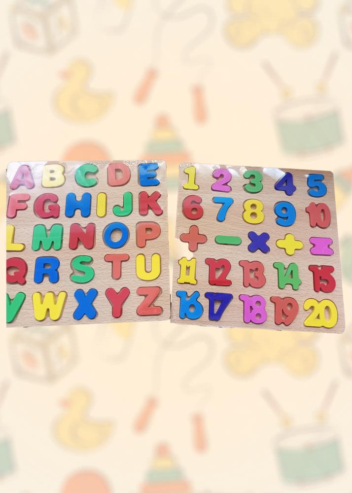 Introduce your child to the world of letters and numbers with this wooden alphabet and number puzzle. This toy is perfect for toddlers and preschoolers, helping them develop fine motor skills, problem-solving abilities, and early learning skills. 

The puzzle features colorful letters A-Z and numbers 1-20, along with basic math symbols. It is complete and in excellent condition, making it a great educational and entertaining gift for any child.

Give your child a head start on learning with this timeless wooden puzzle!