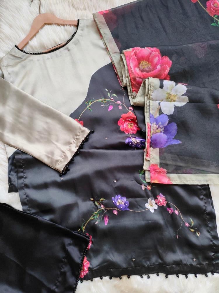 Step into timeless elegance with this latest Silk Hand Embellished 3-Piece Collection. Intricate handwork on premium silk, designed to make you stand out on any occasion. 

Whether it is a family gathering or a formal evening, the rich detailing and smooth fabric offer unmatched grace and comfort.

Sizes: Small, Medium, Large, and X-Large

Price: PKR 6550/-

Disclaimer:
Actual product color may vary slightly due to lighting and screen settings.